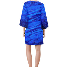Load image into Gallery viewer, Blue Secret Deep Blue Bell Sleeve Dress | JSFA - JSFA - Original Art On Fashion by Jenny Simon