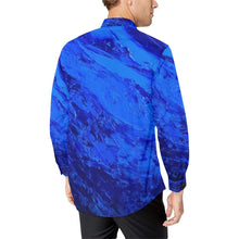 Load image into Gallery viewer, Blue Secret Long Sleeve Men&#39;s Shirt | JSFA - JSFA - Original Art On Fashion by Jenny Simon