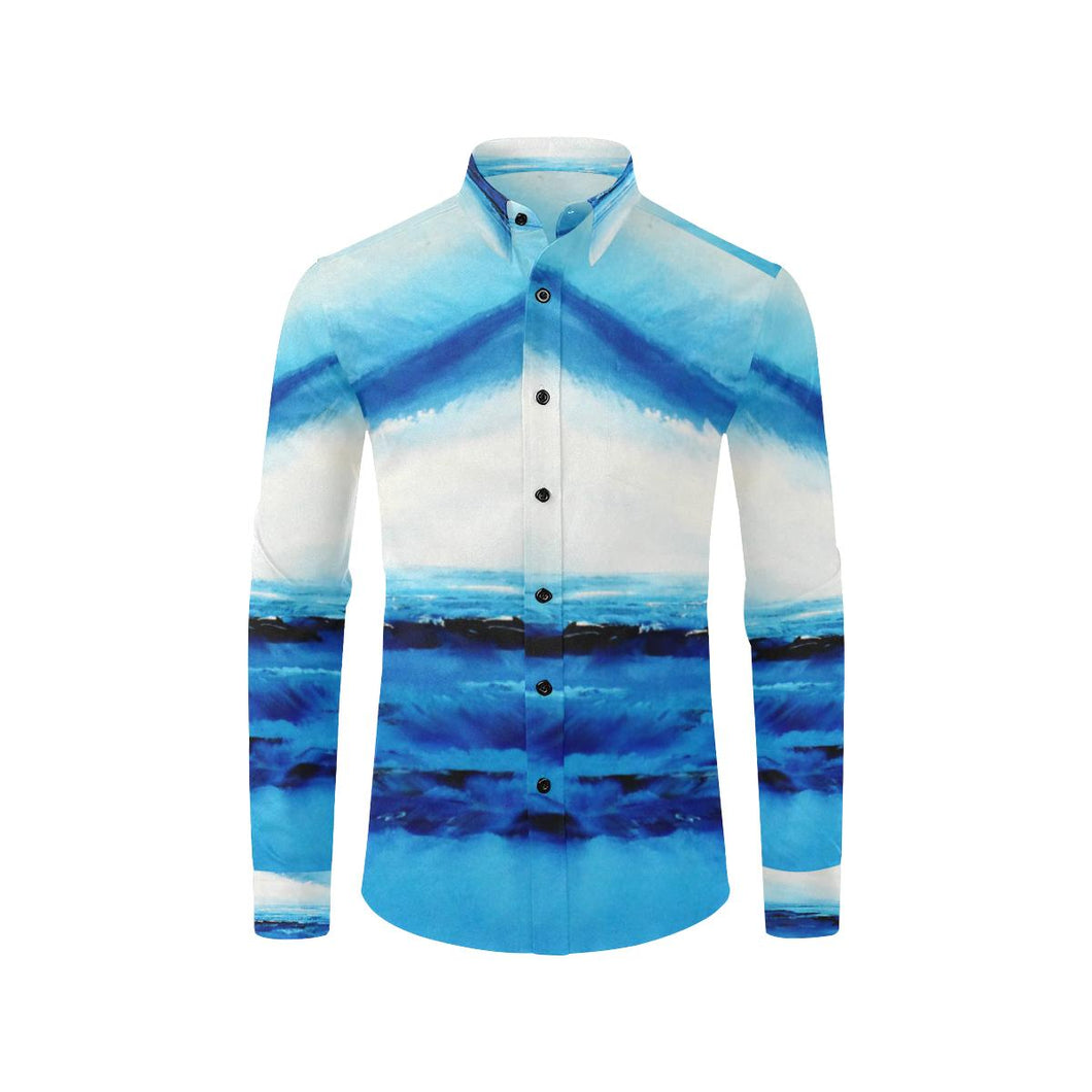 Blue Spellbound Long Sleeve Men's Shirt | JSFA - JSFA - Original Art On Fashion by Jenny Simon