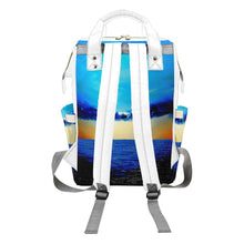 Load image into Gallery viewer, Blue Sunset God&#39;s Plan Multi-Function Backpack | JSFA - JSFA - Original Art On Fashion by Jenny Simon