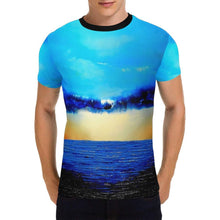 Load image into Gallery viewer, Blue Sunset Rebirth Men&#39;s T-Shirt | JSFA - JSFA - Original Art On Fashion by Jenny Simon