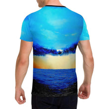 Load image into Gallery viewer, Blue Sunset Rebirth Men&#39;s T-Shirt | JSFA - JSFA - Original Art On Fashion by Jenny Simon