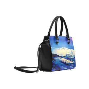 Blue Wave Classic Handbag Top Handle | JSFA - JSFA - Original Art On Fashion by Jenny Simon
