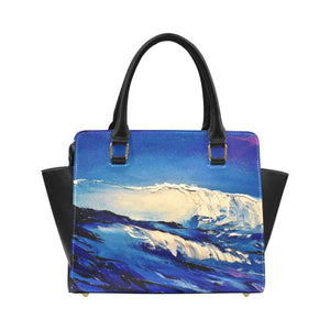 Blue Wave Classic Handbag Top Handle | JSFA - JSFA - Original Art On Fashion by Jenny Simon