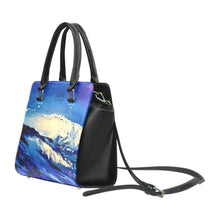 Load image into Gallery viewer, Blue Wave Classic Handbag Top Handle | JSFA - JSFA - Original Art On Fashion by Jenny Simon