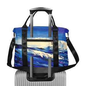 Blue Wave Ladies Weekender Travel Carry On Bag - JSFA - Art On Fashion by Jenny Simon