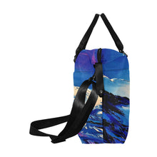 Load image into Gallery viewer, Blue Wave Ladies Weekender Travel Carry On Bag - JSFA - Art On Fashion by Jenny Simon