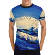 Load image into Gallery viewer, Blue Wave Men&#39;s T-Shirt | JSFA - JSFA - Original Art On Fashion by Jenny Simon