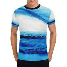 Load image into Gallery viewer, Blue White Ocean Spellbound Men&#39;s T-Shirt | JSFA - JSFA - Original Art On Fashion by Jenny Simon