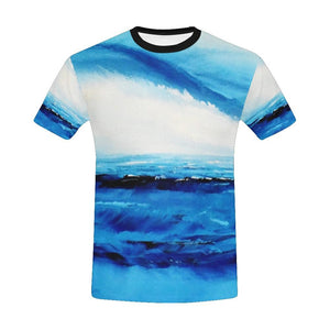 Blue White Ocean Spellbound Men's T-Shirt | JSFA - JSFA - Original Art On Fashion by Jenny Simon