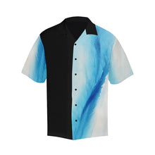 Load image into Gallery viewer, Blue White Spleebound Black Side Hawaiian Shirt | JSFA - JSFA - Original Art On Fashion by Jenny Simon