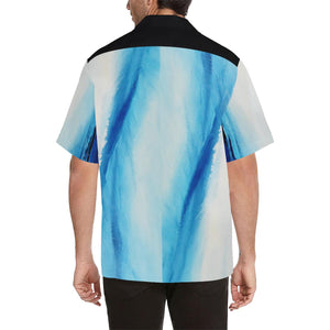Blue White Spleebound Black Side Hawaiian Shirt | JSFA - JSFA - Original Art On Fashion by Jenny Simon