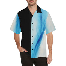 Load image into Gallery viewer, Blue White Spleebound Black Side Hawaiian Shirt | JSFA - JSFA - Original Art On Fashion by Jenny Simon