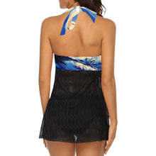 Load image into Gallery viewer, Blue White Wave Women&#39;s Two-Piece Swimsuit | JSFA - JSFA - Art On Fashion by Jenny Simon