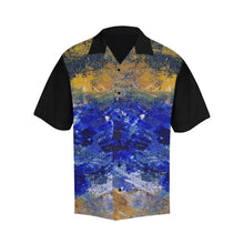 Load image into Gallery viewer, Blue Yellow Beaches Hawaiian Shirt Black Sleeve | JSFA - JSFA - Original Art On Fashion by Jenny Simon