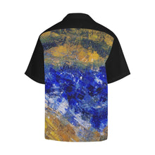 Load image into Gallery viewer, Blue Yellow Beaches Hawaiian Shirt Black Sleeve | JSFA - JSFA - Original Art On Fashion by Jenny Simon
