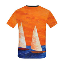 Load image into Gallery viewer, Boats Blue Orange Men&#39;s T-Shirt | JSFA - JSFA - Original Art On Fashion by Jenny Simon