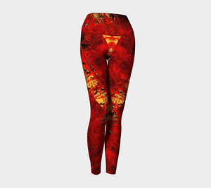 High Waist Crazy Red Love Yoga Pants For Women