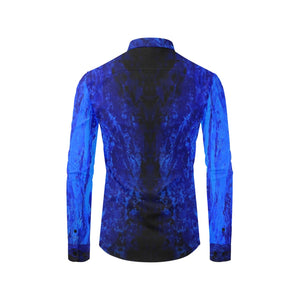 Dark Blue Long Sleeve Men's Shirt | JSFA - JSFA - Original Art On Fashion by Jenny Simon