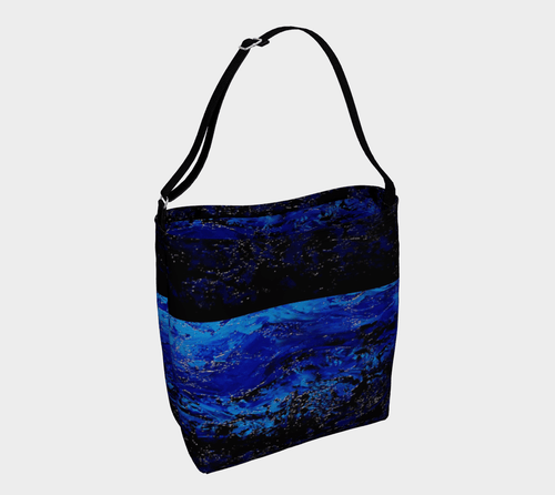 Dark Blue Ocean Shopper | JSFA - JSFA - Original Art On Fashion by Jenny Simon