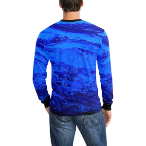 Dark Blue Secret Long Sleeve Men's T-shirt | JSFA - JSFA - Original Art On Fashion by Jenny Simon