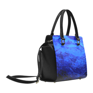 Deep Secret Blue Ocean Handbag Top Handle | JSFA - JSFA - Original Art On Fashion by Jenny Simon