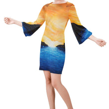 Load image into Gallery viewer, Dream Cove Bell Sleeve Dress | JSFA - JSFA - Original Art On Fashion by Jenny Simon