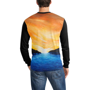 Dream Cove Black Long Sleeve Men's T-shirt | JSFA - JSFA - Original Art On Fashion by Jenny Simon