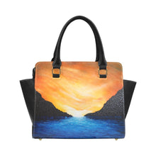 Load image into Gallery viewer, Dream Cove Blue Orange Classic Handbag Top Handle | JSFA - JSFA - Original Art On Fashion by Jenny Simon