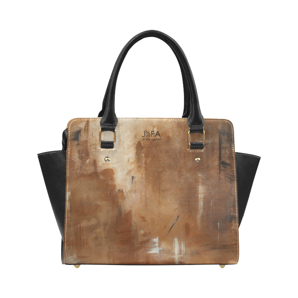 Golden Path Beige Classic Handbag Top Handle | JSFA - JSFA - Original Art On Fashion by Jenny Simon