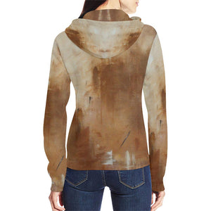 Golden Path Women's Zip Up Hoodie Jacket | JSFA - JSFA - Original Art On Fashion by Jenny Simon