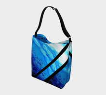 Load image into Gallery viewer, Light Blue Ocean Shopper Black Stripes | JSFA - JSFA - Original Art On Fashion by Jenny Simon