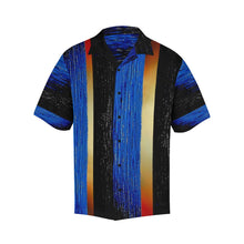 Load image into Gallery viewer, Men&#39;s Blue Gold Water Stripes Hawaiian Shirt | JSFA - JSFA - Original Art On Fashion by Jenny Simon