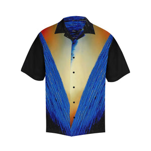 Men's Blue Ocean Gold V Hawaiian Shirt | JSFA - JSFA - Original Art On Fashion by Jenny Simon