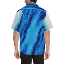 Load image into Gallery viewer, Men&#39;s Blue Secret Diagonal Hawaiian Shirt | JSFA - JSFA - Original Art On Fashion by Jenny Simon