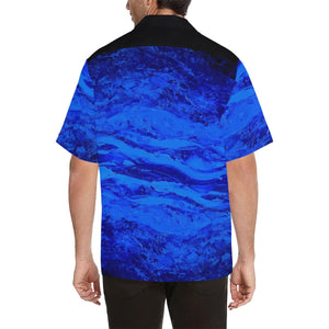 Men's Blue Secret Stripes Hawaiian Shirt | JSFA - JSFA - Original Art On Fashion by Jenny Simon