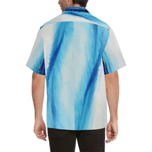 Load image into Gallery viewer, Men&#39;s Blue White Spleebound Wave Hawaiian Shirt | JSFA - JSFA - Original Art On Fashion by Jenny Simon