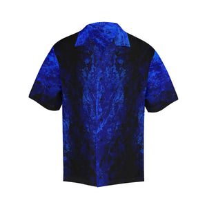 Men's Deep Blue Secret And Black Hawaiian Shirt | JSFA - JSFA - Original Art On Fashion by Jenny Simon