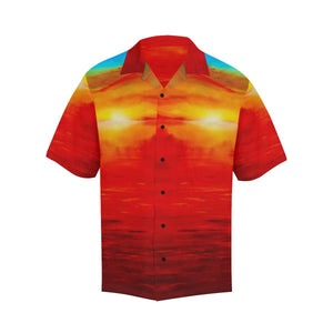 Men's God's Plan Orange Sunset Hawaiian Shirt | JSFA - JSFA - Original Art On Fashion by Jenny Simon