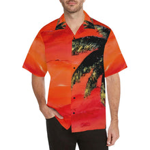 Load image into Gallery viewer, Men&#39;s Hawaiian Shirt Orange With Palm Tree | JSFA - JSFA - Original Art On Fashion by Jenny Simon