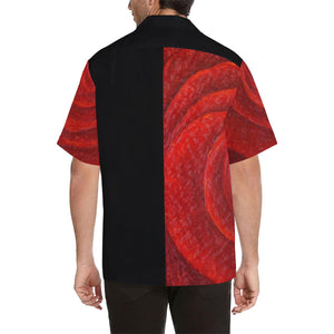 Men's Red Roses Black Side Hawaiian Shirt | JSFA - JSFA - Original Art On Fashion by Jenny Simon