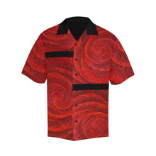 Load image into Gallery viewer, Men&#39;s Red Roses Black Stripe Hawaiian Shirt | JSFA - JSFA - Original Art On Fashion by Jenny Simon