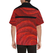 Load image into Gallery viewer, Men&#39;s Red Roses Black Stripe Hawaiian Shirt | JSFA - JSFA - Original Art On Fashion by Jenny Simon