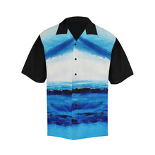 Load image into Gallery viewer, Men&#39;s Spellbound Blue Hawaiian Shirt Black Sleeves | JSFA - JSFA - Original Art On Fashion by Jenny Simon