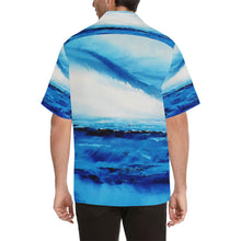 Load image into Gallery viewer, Men&#39;s Spellbound Blue White Hawaiian Shirt | JSFA - JSFA - Original Art On Fashion by Jenny Simon