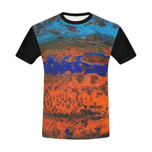 Orange Blue Black Men's T-Shirt | JSFA - JSFA - Original Art On Fashion by Jenny Simon