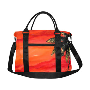 Orange Palm Tree Ladies Weekender Travel Carry On Bag - JSFA - Art On Fashion by Jenny Simon
