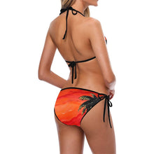 Load image into Gallery viewer, Orange Palm Tree String Bikini | JSFA - JSFA - Original Art On Fashion by Jenny Simon