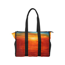 Load image into Gallery viewer, Orange Sunset Beach Pool Beach Tote | JSFA - JSFA - Art On Fashion by Jenny Simon