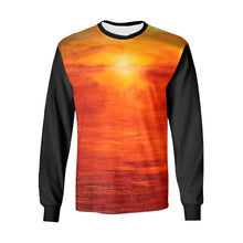 Load image into Gallery viewer, Orange Sunset Black Long Sleeve Men&#39;s T-shirt | JSFA - JSFA - Original Art On Fashion by Jenny Simon